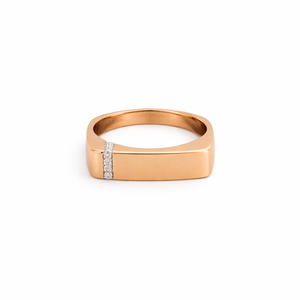 Namivaa – alliance de mariage en or rose 18 carats pour femme, minimaliste, carrée, finition mate, moderne, bijoux fins, cadeau pour usage quotidien - Product Image 1