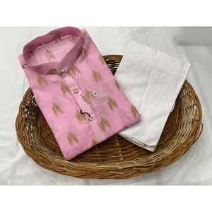 VÊTEMENTS HABILLÉS COTON SOIE HOMME KURTA AVEC PAYJAMA ROSE - Product Image 1