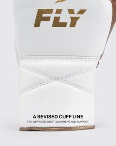 Gants de boxe de sparring en cuir de vachette véritable de haute qualité, dernier modèle, couleur blanc et or, personnalisés, pour la boxe et les combats. - Product Image 6