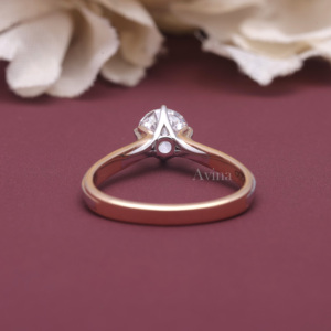 Anillo de Compromiso Solitario con Diamante Cultivado en Laboratorio Certificado por IGI, Oro Rosa/Amarillo y Blanco de 9K, Corte Redondo, Anillo de Promesa - Product Image 4