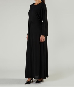 Elegante Vestido Maxi Negro Estilo Abaya de Dubái para Mujer con Forma Redonda Simple, Ropa Islámica Tradicional y Accesorios - Product Image 3
