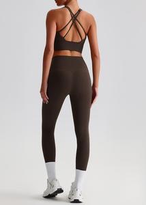 Women's Custom Logo <b>Cross</b> Back Yoga Bra and <b>Top</b> Set Sexy Fitness Apparel for Running Wholesale New Design Yoga Wear - Product Image 4
