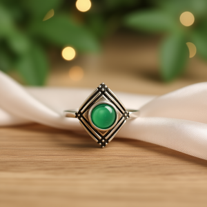 แหวนแฟชั่นกรีนออนิกซ์ 3.2 กรัม - Product Image 3