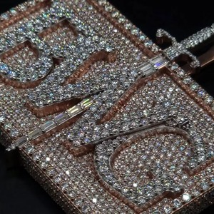 Colgante de Dos Tonos con Nombre Personalizado para Hombre, Estilo Hip Hop, Plata 925 de Alta Calidad, con Diamantes de Imitación Moissanite, Marca Rapper Bust Down - Product Image 2
