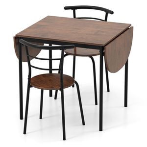 Set da Pranzo Moderno in 3 Pezzi con 2 Sedie e Tavolo Salvaspazio per Cucine Piccole - Product Image 4