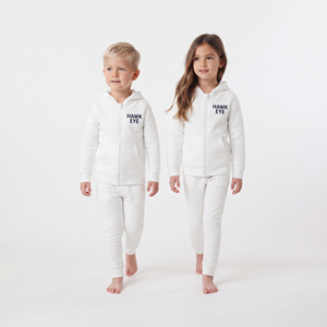 Conjunto de Sudadera con Capucha y Pantalones de Algodón Grueso para Niños, Color Blanco Sólido, Ropa Deportiva Informal para Jóvenes - Product Image 5