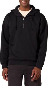 Sweat-shirt à capuche oversize pour homme, hiver, en molleton, avec fermeture éclair quart de tour, épaules tombantes, marron, style athlétique décontracté, 100% molleton - Product Image 3