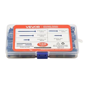 100 pezzi viti a testa Phillips da 3/16 pollici 5 lunghezze diverse in acciaio al carbonio rivestimento blu per l'ancoraggio di cemento mattone legno - Product Image 1