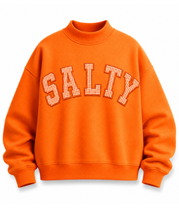 Sudadera de cuello alto extragrande personalizada para mujer, de invierno, color liso, con letras bordadas y logo frontal aplicado - Product Image 6