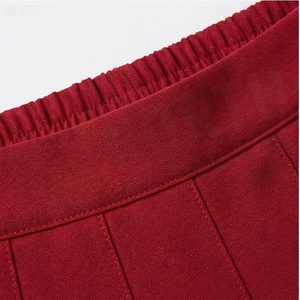 Women Pleated <b>Mini</b> Skirt Solid Color Regular Waistline 100% Polyester All Seasons Casual Style - Product Image 4