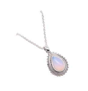 Pendentif Pierre Opalite Laiteuse Pendentif Chaîne Pierres Précieuses En Argent Sterling 925 W/ou Sans Chaîne Bijoux Faits À La Main Cadeau Pour Anniversaire - Product Image 1