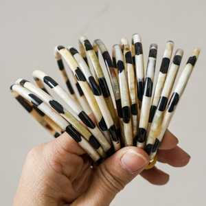 กำไลเขาควายขัดเงาธรรมชาติสร้อยข้อมือโบโฮนำโชคสไตล์สัตว์ของขวัญที่เป็นมิตรกับสิ่งแวดล้อม - Product Image 5