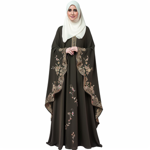 मध्य पूर्व दुबई अमीरात अरब क्लासिक बागे काले Abaya मुस्लिम कपड़े ठोस रंग कढ़ाई ईरानी कफ्तान Abaya - Product Image 2