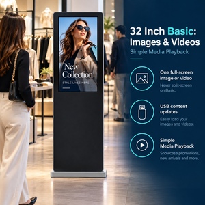 Pantalla Comercial de 32 Pulgadas con Soporte de Pie, Tablero de Menú, Pantalla LCD, Señalización Digital, Kiosco Publicitario, Android, Windows, WiFi, OEM - Product Image 2