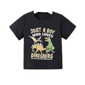 T-shirt en coton à manches courtes imprimé dessin animé style européen et américain pour garçons, collection été décontractée, grandes tailles, vente en gros 2026 - Product Image 2