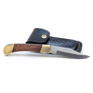 Couteau pliant de chasse et de camping de qualité supérieure en acier à haute teneur en carbone, manche en bois de rose, OEM ODM disponible, tranchant comme un rasoir, 8 pouces, 58-60HRC - Product Image 2