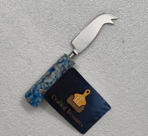 Couteau à fromage de style luxueux en résine époxy avec manche en pierre incrustée, couteau à beurre, ustensile de cuisine, vaisselle, au meilleur prix - Product Image 5