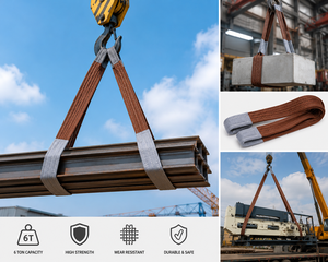 Eslinga de Cinta Doble para Elevación de Carga, 6 Toneladas, 150mm × 8m, Construcción de Poliéster de Doble Capa para Manipulación Industrial de Materiales - Product Image 2