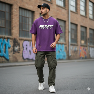 Rexfit เสื้อยืดผ้าฝ้ายลายแอซิดสีจางลงสำหรับเล่นกีฬาพรีเมี่ยมเสื้อยืดผ้าฝ้ายพิมพ์ลายว่างเปล่าพิมพ์ลายตามสั่ง - Product Image 3