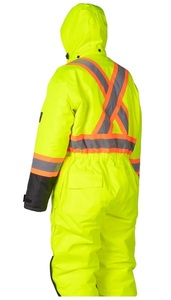Overol de Trabajo Unisex Naranja de Alta Visibilidad con Franjas Reflectantes, Impermeable, Resistente al Viento, Transpirable, Uniforme de Seguridad de Poliéster - Product Image 3