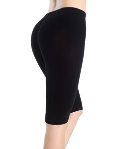 Women <b>High</b> <b>Waist</b> Full Length Yoga <b>Leggings</b> Drawstring Closure Seamless Stretch Fabric Quick Dry Lightweight <b>Black</b> Shorts for Gym - Product Image 3