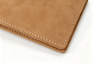 [En stock] [Prix de détail] Portefeuille homme en cuir nubuck véritable Castello fait main avec protection RFID, porte-cartes d'identité, court, en polyester, noir, marron, clair - Product Image 6