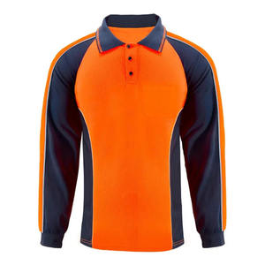Polo de travail pour homme à manches longues en polyester, personnalisable avec logo, haute visibilité, séchage rapide, pour la construction et l'ingénierie - Product Image 4