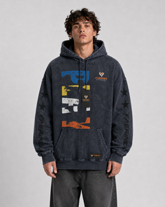 Sudadera con capucha prémium personalizada con lavado ácido, diseño de calavera, cremallera completa, estilo vintage, de peso pesado, oversize, con gráficos, para streetwear, fabricante de ropa - Product Image 1