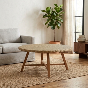 New Modern Minimalist Solid Wood <b>Round</b> 4-Seater Eco-Friendly Dining <b>Table</b> for Indoor/<b>Outdoor</b> Use - Product Image 3