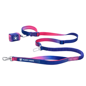 Laisse multifonctionnelle mains libres pour chien avec porte-sac à déjections et dégradé de couleurs, laisse de promenade réglable - Product Image 6