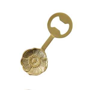 Gold Stainless Steel Bottle Opener | Decorative Flower Design <b>Bar</b> Tool | Premium Beer Bottle Opener for Home, <b>Bar</b> & Restaurant - Product Image 1