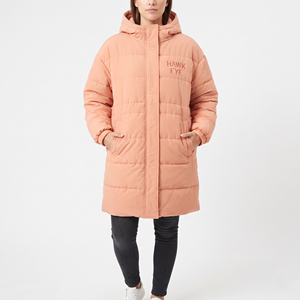 Manteau d'hiver matelassé léger à capuche pour femme, long et chaud, style décontracté, vente en gros - Product Image 1