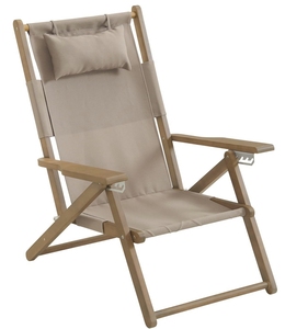 ชุดเก้าอี้ชายหาดยูคาลิปตัสแบบพับได้ขายดี | เก้าอี้ผ้าใบสีน้ำเงินพร้อมหมอนและที่วางแขน | ผู้ผลิตเวียดนาม - Product Image 2