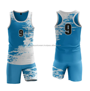 Uniforme Deportivo Unisex para Pista de Atletismo, Estampado Suave, 100% Poliéster, Color Sólido, Transpirable, Ligero, Ropa de Equipo para Verano - Product Image 2