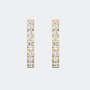 3.65CTW 9K Gold Plated Round Cut Lab Grown Diamond Luxury <b>Large</b> Pave Set <b>Hoop</b> Earrings - Product Image 1