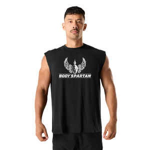 Débardeur noir sans manches pour homme, coupe oversize, style athlétique, pour entraînement, fitness, gym, tenue décontractée, style streetwear, haut tendance - Product Image 1
