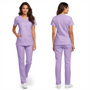 Hot Sale Wholesale Price Women's Lavender Nursing <b>Scrub</b> Set Medical Workwear Apparel - Product Image 2