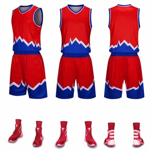 Ensemble de maillot de basket-ball unisexe uni sans manches à col en V, respirant, à séchage rapide, antibactérien, en polyester, pour tous - Product Image 3