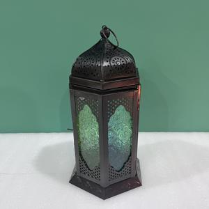 Farol de Hierro de Diseño Artesanal Estilo Marroquí con Panel de Vidrio Decorativo, Decoración Vintage para Mesa - Product Image 6