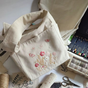 Canvas Tote <b>Bag</b> with <b>Long</b> Shoulder Straps Reusable Cotton Shopping Carry <b>Bag</b> Comfortable Use - Product Image 1