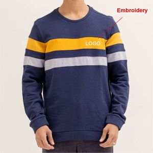 Sudadera Personalizada con Logotipo Bordado para Hombre, Sudadera de Cuello Redondo de Algodón con Bloques de Color, Ropa Urbana al por Mayor OEM - Product Image 6
