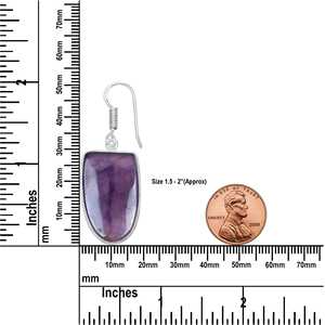 Pendientes Colgantes Hechos a Mano con Plata Maciza y Amatista Morada Natural de Diseño Precioso, Corte Surtido, Joyería Fina para Fiesta - Product Image 3