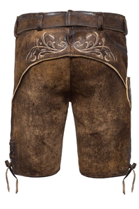 2026 Meilleures ventes Lederhosen pour hommes, Costume authentique allemand bavarois d'Oktoberfest, respirant, style urbain, en daim véritable fendu - Product Image 4