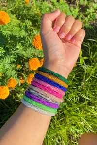 Ensemble de bracelets enveloppants en perles jaunes et oranges, bracelets ronds épais pour femmes, bijoux ethniques, accessoires de vente en gros - Product Image 4