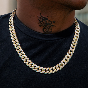 สร้อยคอแบบ Cuban Link ชุบทองคำสีกุหลาบ ทำจากทองเหลืองแท้ สไตล์ฮิปฮอป สำหรับผู้ชายและผู้หญิง เครื่องประดับสตรีทแวร์สุดเท่ Cadenas De Oro Rosa - Product Image 2