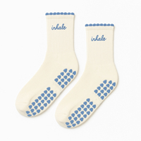 Calcetines de Yoga y Pilates Antibacterianos Ecológicos con Logotipo Personalizado para Mujeres y Jóvenes, Calcetines de Algodón con Volantes
