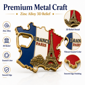Décapsuleur en métal personnalisé en forme de <span class=keywords><strong>carte</strong></span> du monde, aimant de réfrigérateur, souvenir touristique, cadeau OEM pour les magasins de voyage - Product Image 1