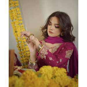 Conjunto superior e inferior de mujer de diseñador con Dupatta para ropa de fiesta - Product Image 3