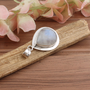 Collar de Plata de Ley 925 con Colgante de Piedras Preciosas Arcoíris Vintage, Engaste de Bisel, Joyería Hecha a Mano Multicolor, Regalo Unisex para Aniversario - Product Image 2