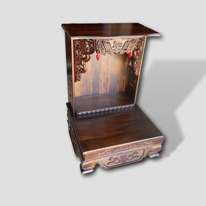 Armoire d'autel en bois traditionnelle vietnamienne du Dieu de la Richesse, sculptée à la main, pour le Feng Shui - Product Image 2